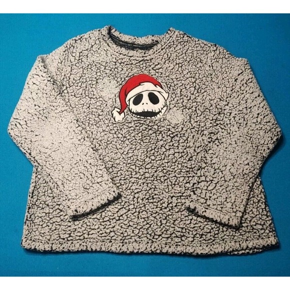 Disney Jack Nightmare Before Christmas Sweater Womens Large(12-14)  Fleece Sleep - Picture 1 of 5